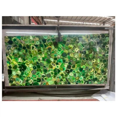 Placă de piatră prețioasă de agat verde